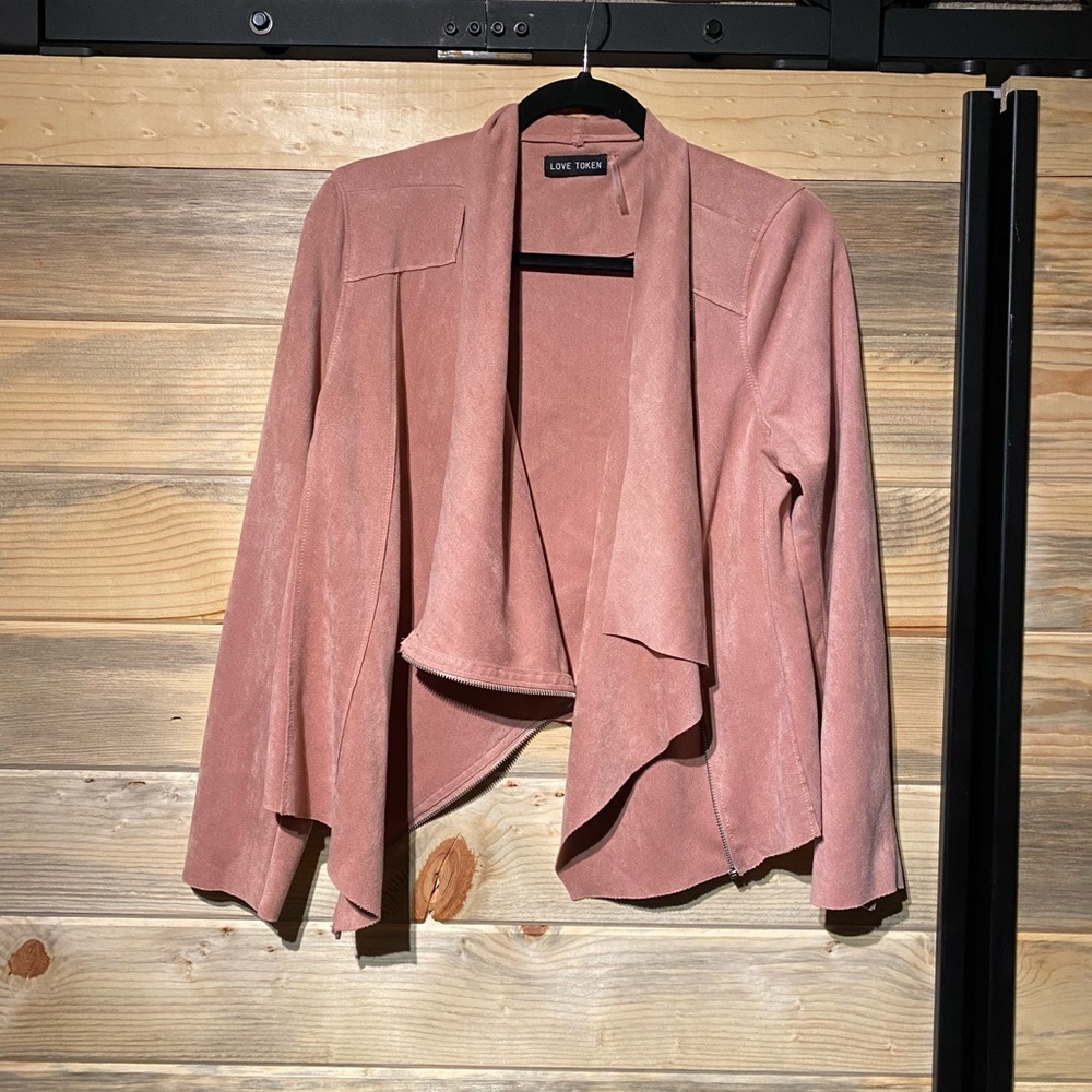 Pink moto-jacket size large, super soft material
